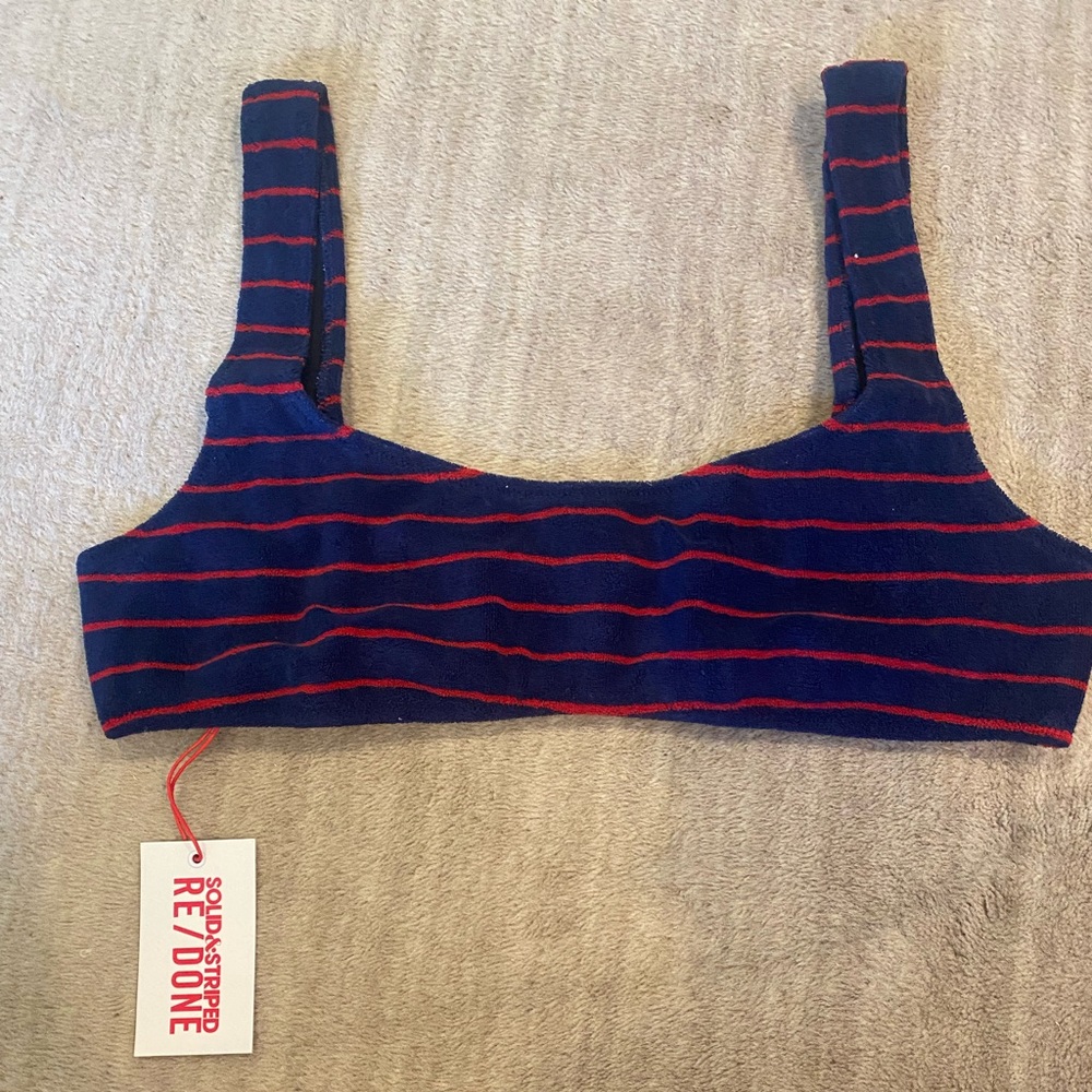 Solid & Striped X Re/done The Nantucket Swim Top In Swim Terry